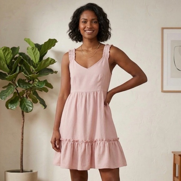 Blush Pink Ruffled Mini Dress - Picture 5 of 5